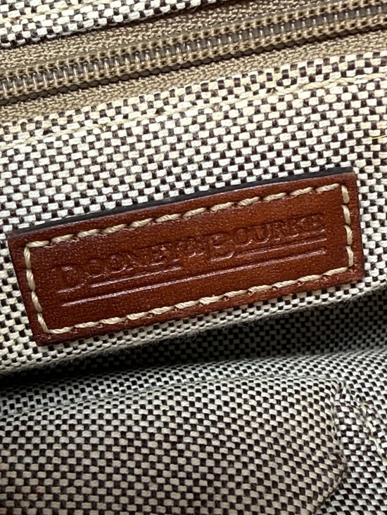 Dooney & Bourke Denim Monogram Shoulder Bag Brown Leather Trim Y2K Vintage - Picture 8 of 9